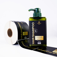 Étiquettes personnalisées en vinyle imperméable argenté BOPP avec dorure à chaud pour bouteilles de shampoing cosmétique, en rouleau, imprimées, pour emballages de produits corporels et capillaires