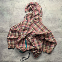 Vestes coupe-vent en nylon imperméables personnalisées pour hommes, imprimé écossais, avec fermeture éclair, pour l'extérieur