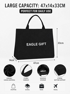 Custom Printed Eco-Friendly Foldable Grocery Shopping Supermarket Travel Blank Large <b>Tote</b> Cotton <b>Canvas</b> Bag - Product Image 2