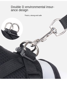 ソリッドファッショナブルなポリエステルペットハーネスカスタマイズ可能な反射ストラップ通気性犬用リーシュボタン付き卸売犬用品 - Product Image 3
