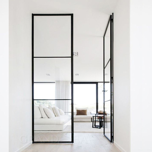 <span class=keywords><strong>Porte</strong></span> <span class=keywords><strong>d</strong></span>'<span class=keywords><strong>entrée</strong></span> moderne à double battant en aluminium, cadre français, à pousser et à tirer, <span class=keywords><strong>grille</strong></span> en acier pour utilisation en centre commercial - Product Image 5