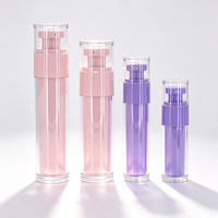 Vente en gros de flacons pompe sans air de 100 ml (3,38 oz), flacons ronds réutilisables vides pour lotion, flacons seringues pour emballages de soins de la peau