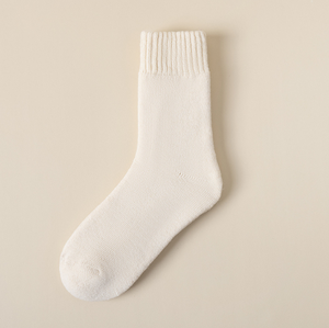 Venta al por mayor acogedores calcetines de lana de punto de color sólido 2025 moda suave y cómodo grueso <span class=keywords><strong>Merino</strong></span> calcetines de lana Crew - Product Image 3