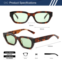 Lunettes de soleil carrées polarisées en acétate épais OEM, verres teintés UV400, style urbain unisexe, vente en gros