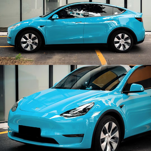 Rollos de vinilo adhesivo de cristal sin burbujas de aire, envoltura de coche autocurativa, azul <span class=keywords><strong>Miami</strong></span> brillante, 1,52x17m, envío rápido - Product Image 1