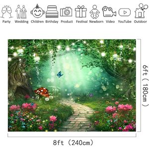 ผ้าโพลีเอสเตอร์ลายเทพนิยายแฟนตาซีในฝันสำหรับตกแต่งงานอีเวนต์สีเขียว - Product Image 3