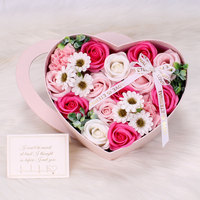 Savon en forme de rose pour la Saint-Valentin, coffret cadeau d'anniversaire pour petite amie, cadeaux de fête festifs