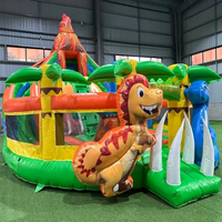 Château gonflable dinosaure en PVC avec toboggan pour enfants et adultes, jeu intérieur/extérieur