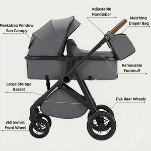Wholesale Travel System Stroller with Spacious Interior, Smooth Handling High Quality Baby <strong>Pram</strong> for Daily Use - Product Image 3