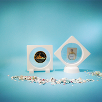 Pièce souvenir 3D gravée en or, pièce de défi personnalisée avec affichage flottant