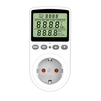 WATTSAVE 230V 16A Monophasé Prise EU Compteur d'énergie numérique LCD domestique avec rétroéclairage blanc/vert Certifié CE