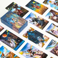 Carte en papier avec boîte Cartes à jouer personnalisées de sorcière moderne tarot noir