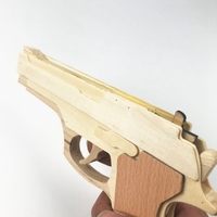 Pistolet à Élastiques en Bois pour Jeu de Tir en Extérieur, Modèle Jouet pour Enfants