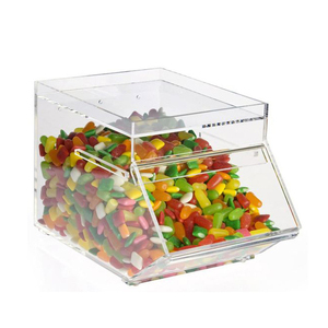 factory custom made stackable acrylic candy bin with scoop