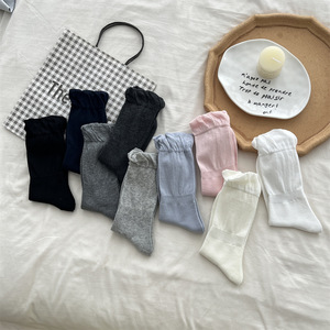 Women's Pure Cotton Mid Calf Slouch Socks Solid Color Breathable Thin Maternity Socks Seamless Ballet Style - Product Image 3