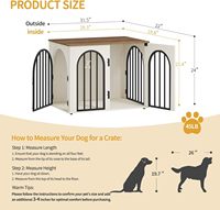 Meuble en bois pour chien, cage pour chiens d'intérieur pour petits/chiens moyens, cages pour chiens robustes, maison pour animaux de compagnie décorative, côté droit