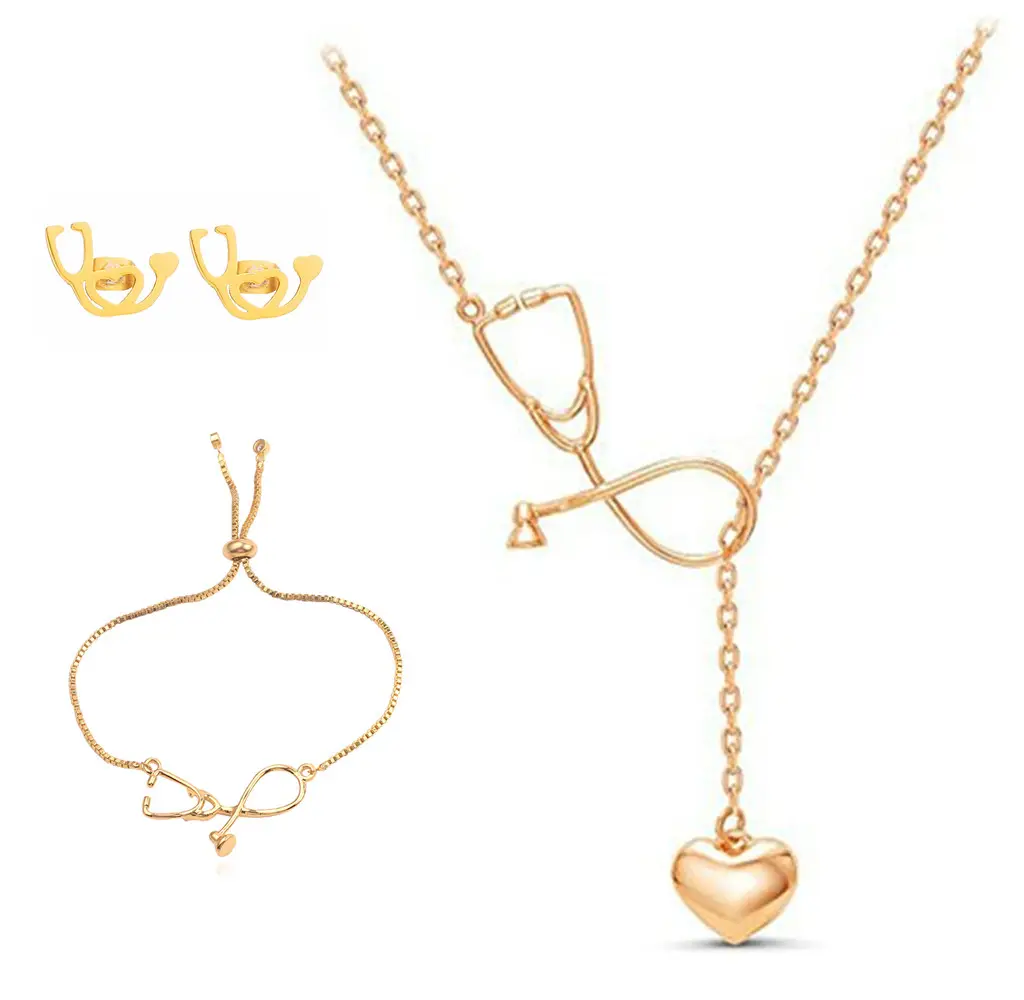 Ожерелье, браслет и серьги для женщин, ожерелье для медсестры, подарок для врача, браслет для медицинского студента, браслет без ограничений