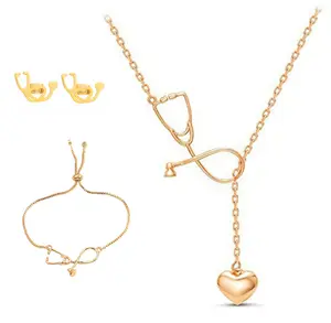 CHIC 24K GOLD PLATED 5GM HIGH QUALITY NECKLACE JEWELRY SET EN VOGUE COLLIERS BIJOUX PLAQUE OR ENGAGEMENT