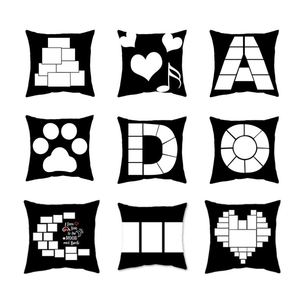 100% Polyester Case X 16 Inches Sublimation Throw Pillow Buffalo Check Plaid Square Heart 9 Photo Panel <b>Cushion</b> <b>Cover</b> - Product Image 1