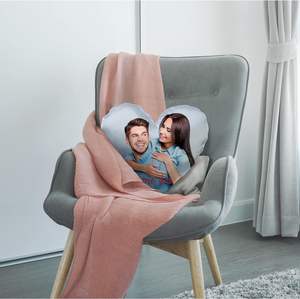 Großhandel personal isierte Kissen bezug benutzer definierte Liebe kleine Herzform Ring Paar Foto herzförmige Kissen - Product Image 5