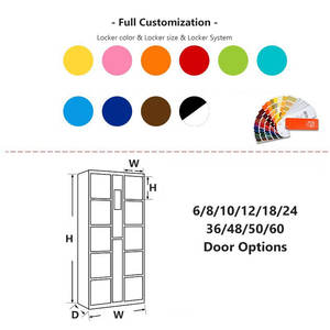 12 18 24 36 48 50 Puerta Gabinete de almacenamiento de acero al aire libre personalizado Cerradura electrónica inteligente Corazón con colores personalizados - Product Image 4