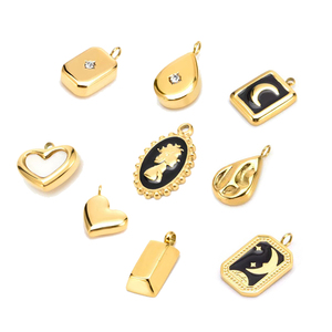 Fábrica al por mayor encantos para pulseras a granel Luna estrella amante corazón mujeres DIY personalizado barra de oro colgante gran oferta joyería - Product Image 2