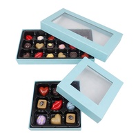Boîte en carton rigide à chocolat, luxe personnalisé, avec fenêtre transparente, emballage cadeau pour bonbons, truffe, 9 pièces