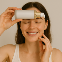 Luxuriöse Maßgefertigte Einzigartige Goldene Runde Kugelförmige Deckel 100ml Mattierte Klare Glas-Pumpflaschen für Serum Creme Kosmetik Ätherisches Öl