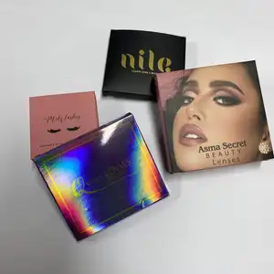 Custom design hologram print soft color contact lenses packaging paper box for cosmetic contact lens