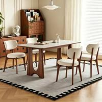 Ensemble de table et chaises de salle à manger en marbre et bois massif, design moderne et luxueux, rectangulaire, 4 à 6 places, style classique, meubles rustiques pour salle à manger