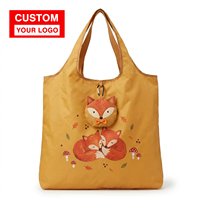 Sac de courses pliable en polyester personnalisable à rayures, en tissu ripstop, avec poignées en ruban et en corde, à prix abordable