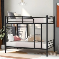 Lit superposé moderne, portable et durable en acier noir pour dortoir, appartement, hôtel, école, hôpital, marque Hengli, Hebei