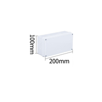 Boîtier de jonction carré étanche aux UV et anti-poussière 200x100x70mm IP65, version pré-perforée avec 8 bouchons en caoutchouc, en ABS pour extérieur