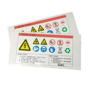 Hot sale customizable warning caution labels Factory wholesale custom printing self adhesive paper warning private label stick