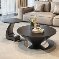 Table basse créative de style italien, en forme de soucoupe flottante irrégulière, en dalle de roche, luxe léger, pour petits salons et usage domestique
