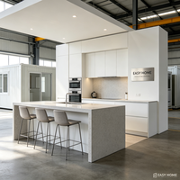 Cuisine préfabriquée robuste, armoires de cuisine modulaires assemblées pour projet de logement public