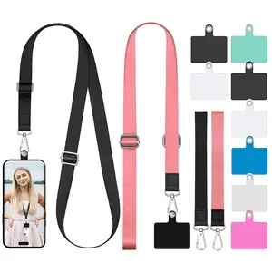 BSBH Lanyard Personalizado Custom Logo Black Lanyards Crossbody Phone Rope With Leather