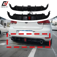 Diffuseur de pare-chocs arrière révolutionnaire avec LED pour VW Golf 6 MK6 GTI GTD 2009-2013, ABS noir brillant, kit carrosserie sportif