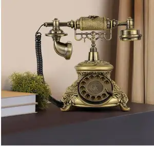 复古电话仿古旋转拨号电话复古座机电话装饰老式仿古电话家庭酒店办公室