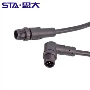 Ethernet Industry Waterproof Male M12 Coding 2 3 4 5 6 8 12 17pins Connector To RJ45 Cat6e Ethernet Cable