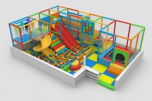 Estructura de juego interior suave con tobogán, túnel y escalones de escalada para equipo de juegos infantiles - Product Image 1