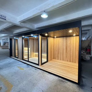 屋外シーダーソーナシェッドシャワーと更衣室モダン屋外サウナハウス4人伝統的サウナルーム - Product Image 1