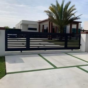 Kits de portails d'entrée <span class=keywords><strong>en</strong></span> aluminium, <span class=keywords><strong>portail</strong></span> <span class=keywords><strong>coulissant</strong></span> moderne, barreaux horizontaux, clôture de sécurité, 6 pieds, revêtement <span class=keywords><strong>en</strong></span> poudre - Product Image 4