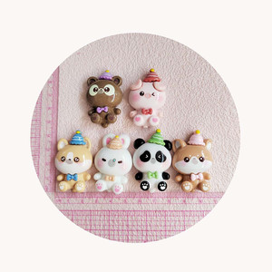 Nuevos Accesorios para el Cabello con Forma <span class=keywords><strong>de</strong></span> Animales <span class=keywords><strong>de</strong></span> Dibujos Animados, Osito, Panda, Cerdo, Perro, Conejo, Resina, para Álbumes <span class=keywords><strong>de</strong></span> Recortes, Manualidades, Joyería, Regalo para Niños - Product Image 6