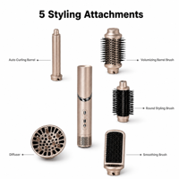 Sèche-cheveux ionique, brosse à air chaud, styler pliable, double tension, anti-brûlure, style voyage, brosse sèche-cheveux volumisante