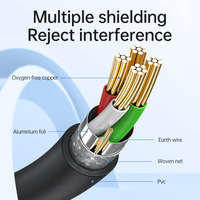 Kabel Mini USB Jasoz 3m 2.0 26/28AWG Berlapis Kabel Kepang Konduktor Tembaga Murni PVC Pengisian Cepat Transmisi Data untuk Komputer