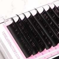 Extensions de cils synthétiques de qualité supérieure, 12 mm, courbure D CC DD, noir mat, longues, naturelles, faites à la main, double chauffage, OEM, vente en gros