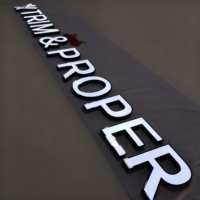 Letrero de Acero Inoxidable Pintado para Barbería con Letras de Canal Iluminadas Frontalmente, Letrero Comercial con Letras LED 3D para Publicidad de Negocios