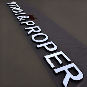 Letrero de Acero Inoxidable Pintado <span class=keywords><strong>para</strong></span> Barbería con Letras de Canal Iluminadas Frontalmente, Letrero Comercial con Letras <span class=keywords><strong>LED</strong></span> 3D <span class=keywords><strong>para</strong></span> Publicidad de Negocios - Product Image 3