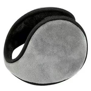 Cache-oreilles chauds et épais doublés de polaire, noirs, pour l'hiver, pour hommes et femmes, design en peluche à fixation dorsale - Product Image 4